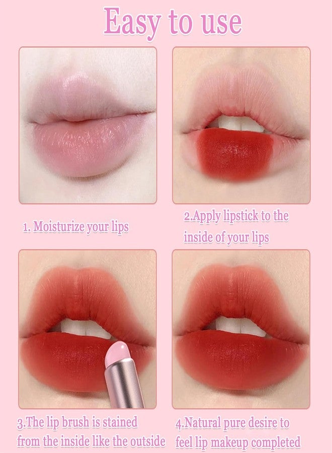 Qivorimith Lip Brush for Lipstick,2 PCS Silicone Lip Brushes,Lip Makeup Applicator Beauty Tool with Lid(Pink) - Image 5